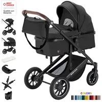Daliya® Kombi-Kinderwagen FLEXI-PRO 2in1 Kinderwagen & Buggy, Reisekinderwagen, XXL Set, (10-tlg), modernes Design, Alu-Rahmen, Gummireifen, abnehmbare Gurte, UV 50+