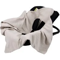 BabyLux Babyschale Einschlagdecke Babyschale Autositz Babydecke 80x80 cm aus Musselin, Natural_80x80