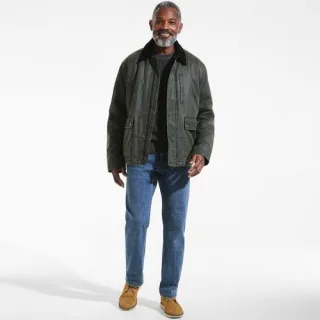 Wachsjacke für Herren, Herren, size: regular, Grau, Baumwolle/Polyester, by Lands' End