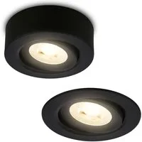 Briloner Leuchten LED Deckenleuchte Aufbauspot Einbauleuchte Wohnzimmer schwenkbar 7991015, LED fest integriert, 3000K - Warmweiß, LED Einbauleuchte 90x30 mm Schwarz 5W Decke Wohnzimmer Schlafzimmer
