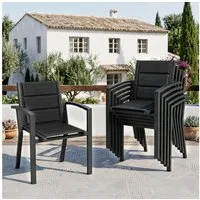 HOMALL Gartenstuhl Stapelbare Aluminiumstühle Outdoor Stühle 2/4/6er Set, Bis 160kg (Gewicht ca. 3,5 kg, erhältlich in drei Farben, geeignet für Camping, Pool, Grillszenarien (ohne Tisch), 6 St)