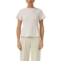 s.Oliver BLACK LABEL Kurzarmshirt mit ausgestelltem Rumpfabschluss