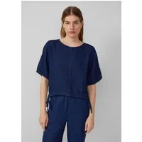 s.Oliver Kurzarmbluse Bluse Indigo dyed Bluse mit kurzen Fledermausärmeln