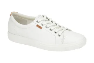 Ecco 43000301007 Soft 7 Ladies Sneaker Wei? Glattleder flexible Gummisohle