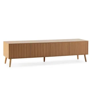VS Venta-stock Tv-Element, Honigeiche, Holzwerkstoff, Rechteckig, 160x45x40 cm, Wohnzimmer, Wohnwände, Lowboards, Lowboards stehend