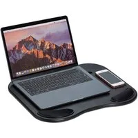 relaxdays Laptop Tablett Kniekissen Laptop schwarz, Kunststoff