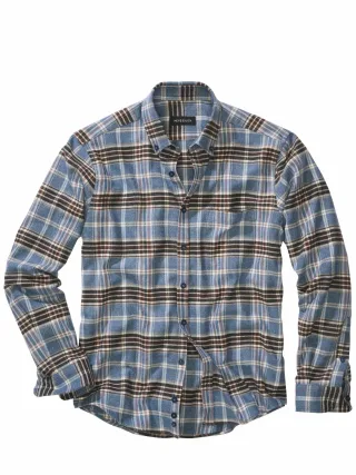 Mey & Edlich Herren Spezi-Hemd Blau 100 % Baumwolle