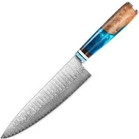 KEENZO Damastmesser Damast Küchenmesser, 20cm Klinge, 67 Schichten Damaststahl Harzgriff, damaststahl, Harzgriff, Ergonomisch geformt
