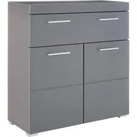 trendteam Sideboard, Badkommode Badezimmerschrank Grau Hochglanz BxHxT: 73 x 79 x 31 cm