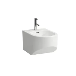 LAUFEN Sonar Wand-Bidet H8303410003021 37x53cm, Hahnloch, ohne seitliches Loch für Wasseranschluss, weiß