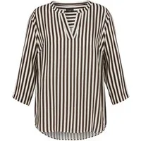 VIA APPIA DUE Klassische Bluse Tunika V-Ausschnitt 3/4 Arm Druck