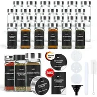 BBWL Pfefferstreuer Gewürzgläser Set eckig 120 ml mit Zubehör, 12er, 24er oder 36er Set, (24-tlg), luftdichte Gewürzdosen aus Glas mit Etiketten für Schubladen&Organizer