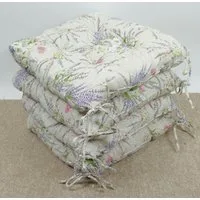 Rattani Sitzkissen 4 x Stuhlkissen/Sitzkissen Klara 42 x 42 cm Lavendel