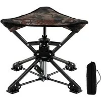 COSTWAY Campingstuhl, 360° drehbarer Jagdstuhl, bis 150kg belastbar