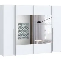 FORTE Kleiderschrank Narago, Kombischrank mit Spiegel (B/H/T ca. 270/210/61cm) Schwebetüren in Kombination mit Drehtüren, Made in Europe