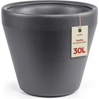 KONZEPT Übertopf Ø 40 cm aus Kunststoff, 30 L, in Ton-Optik, für Innen & Außen, Leicht, Ohne Drainagesystem, Wetterfest