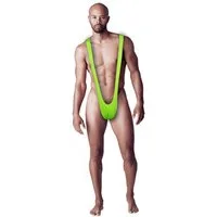 Deggelbam Badeanzug Borat Mankini Badeanzug für Männer mit Humor (Poolparty, Malle Party, Malorca, Beachparty, Love Parade, Für JGA Junggesellenabschied) witzige Geschenkidee für deinen Kumpel