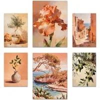 ARTFAVES Bilder-Collage Poster Set Abstract Spain I mehrteilige Bilderwand I Wandbilder Spanie, (Wandbilder modern, 6 St)