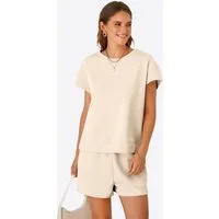 Imily Bela Hausanzug Damen 2-teiliger Freizeitanzug (Set, 2 tlg., Kurzarm Oberteil + Shorts) Print