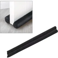 VOSSBACH Zugluftstopper Tür Windstopper Türdichtung Türisolierung Dichtung Isolierung, 1-tlg., Mikrofaser Schwarz mit Doppeldichtung