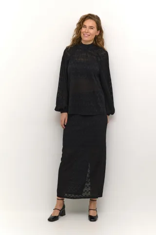 Langarm-Bluse Regular fit Black