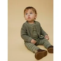Lil' Atelier Strickjacke NBNEMLEN LS KNIT CARD LIL NOOS weiche Baumwolle, Rippstrick