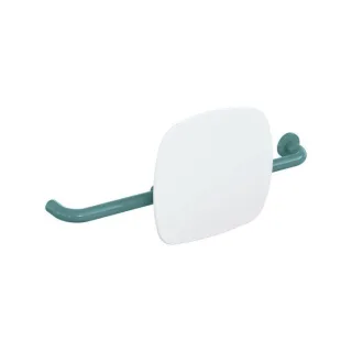 Hewi 801 Rückenstütze 801.51.9261R55 Wandabstand 150mm, Ausführung rechts, Lehne signalweiß, aquablau