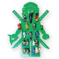 moin minis Wandregal moin minis Ninja Grün Kinderzimmer Regal für 18 Minifiguren