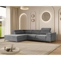 MOEBLO Ecksofa OSTIN, 290 cm – Modernes L-Sofa mit Schlaffunktion, Bettkasten und verstellbaren Kopfstützen, Cord oder Strukturstoff, - (BxHxT): 290 x 75–90 x 202 cm