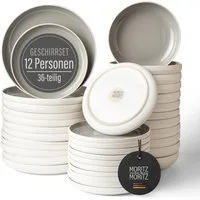 Moritz & Moritz Geschirr-Set CAVO Geschirrset Stone (36-tlg), 12 Personen, Steinzeug, für 12 Personen aus Steinzeug
