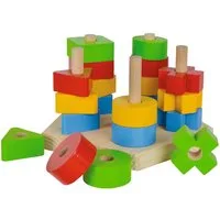 Eichhorn Steckspielzeug Kleinkindwelt Steckspiel 4 Farben und 5 Formen 21 Teile 100002087