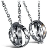 Kim Johanson Schmuckset Real Love (Set, 4-tlg), mit Zirkonia, Partnerketten: 2 Ketten mit Anhänger