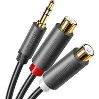 UGREEN Audioadapter Klinke 3,5 mm Stecker auf 2 x RCA Buchse Kabel 0,25m grau Audio-Adapter