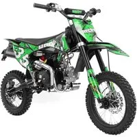 Hecht Elektro-Kindermotorrad 51125 Green 125 ccm 4-Takt Benzin Motocrossbike Offroad Pocketbike, Elektrostart, hydraulische Scheibenbremsen, Stollenreifen