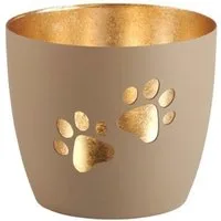 Giftcompany Windlicht Windlicht Madras Pfoten Sandstone/Gold