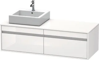 Duravit Ketho Konsolenwaschtischunterbau wandhängend Weiß Hochglanz 1400x550x426 mm - KT6697L2222 KT6697L2222