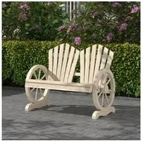 Outsunny Bank Gartenbank mit Armlehne, Sitzbank (Bank, 1-St., Gartenbank), 2 Sitzer