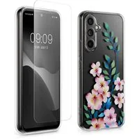 kwmobile Handyhülle Hülle für Samsung Galaxy A54 5G Handyhülle - Silikon, Case mit Schutzfolie Kirschblüten bunt Design