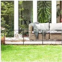 Thealyn Gartenzaun 40 cm x 2,8 m, schwarz, für Beet & Hof, Metall, (5-St), Weiter Einsatzbereich