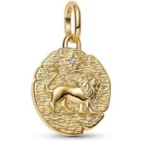 Pandora Runder Anhänger 763974C01, Medaillon Goldfarben Löwe