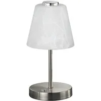Reality Leuchten LED Tischleuchte Emmy, LED fest integriert, Warmweiß, LED Tischlampe mit Touchdimmer und alabasterfarbigem Glas