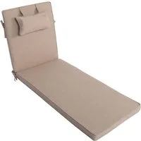 LILENO HOME Liegenauflage mit Kopfkissen perfekt für Strandliege, Sonnenliege Auflage, (1er Set), 1er Set Polster Auflage für Rollliegen in Taupe