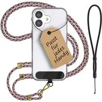 EAZY CASE Handykette Universal Handykette für alle Modelle zum Umhängen, Umhängetasche Universell passend Band für Schutzhülle Rot Camouflage