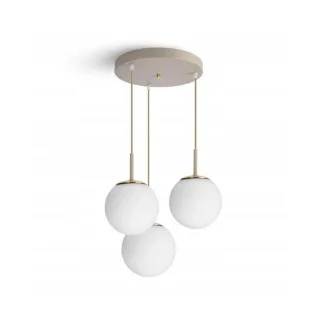 kiki design Pendelleuchte, Beige, Weiß, Gold, Metall, Glas, 40x100x40 cm, Lampen & Leuchten, Innenbeleuchtung, Hängelampen, Pendelleuchten