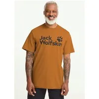Jack Wolfskin T-Shirt BRAND T M T-Shirt aus Bio-Baumwolle, hoher Tragekomfort, großer Logo-Aufdruck