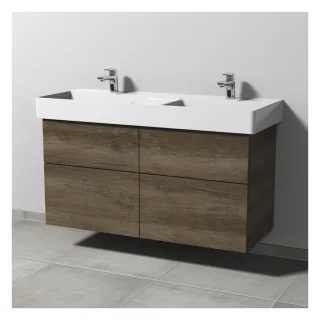 Sanipa 3way Waschtischunterbau zu Duravit Dura Square Waschtisch mit 4 Auszügen, Eiche-Nebraska SM42237