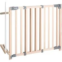 roba® Treppenschutzgitter Safety Up, Schutzgitter mit Ampelfunktion, Buche massiv