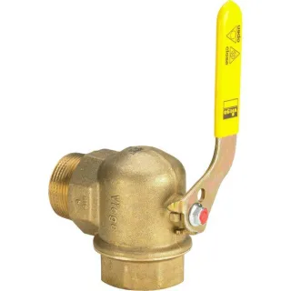 Viega Gaszählerkugelhahn 525149 R/Rp 1 1/4, Messing, Eck, für Zweistutzengaszähler