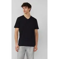 s.Oliver Kurzarmshirt T-Shirt Flammgarnshirt mit offener Kante am Ausschnitt