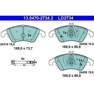 ATE Ceramic Bremsbel?ge vorne Mercedes C-Klasse Cls E-Klasse Slc Slk